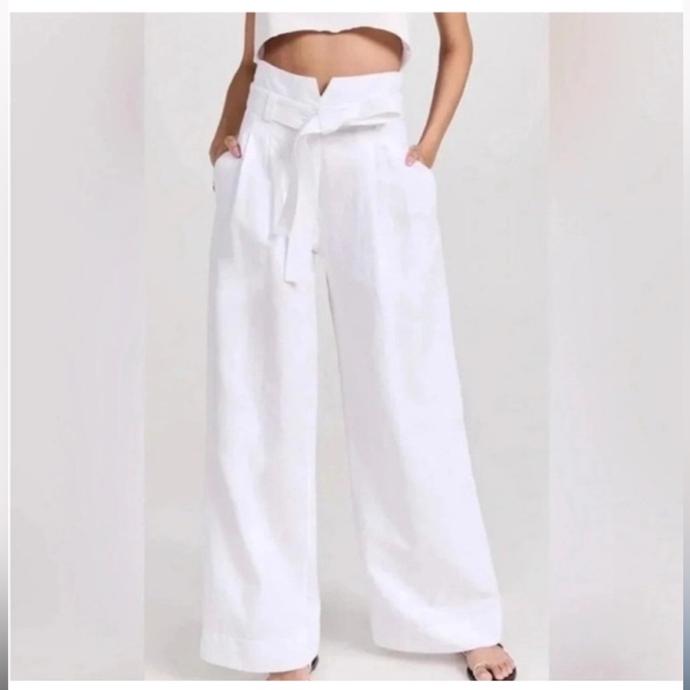 A.L.C. White Wide-Leg Pants
